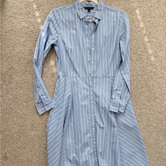 Brooks Brothers Dresses & Skirts - Brooks Brothers Light Blue Striped Midi Dress